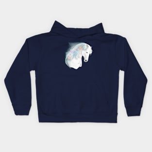 Horse Lovers Majestic White Horse Kids Hoodie